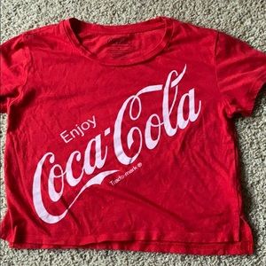 red coca-cola cropped shirt